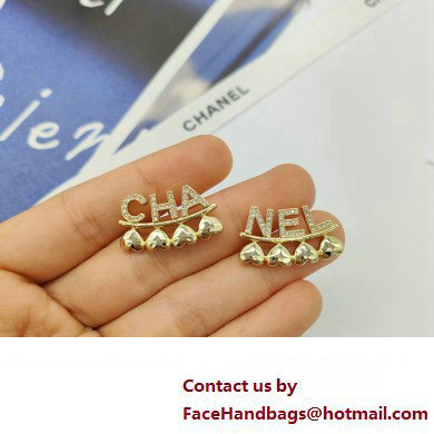 Chanel Stud Earrings in Metal  &  Strass. Gold  &  Crystal ABA271 2023